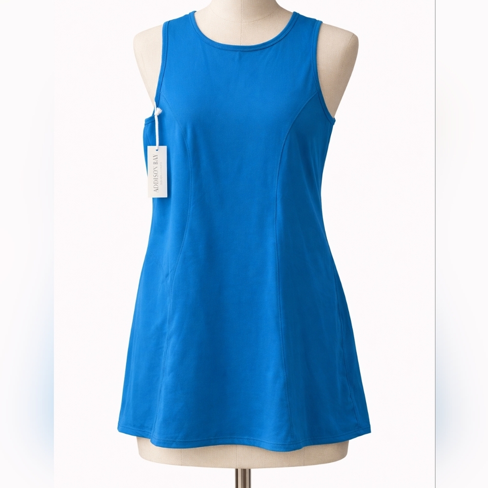 Addison Bay One-Shoulder Dress in Bright Blue